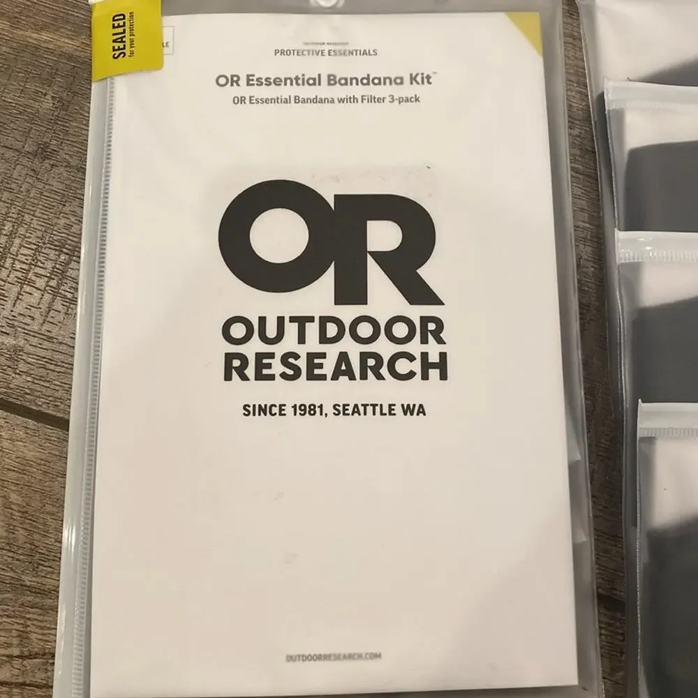 NWT Bundle of 5 Outdoor Research Essential Bandana Kit Black One Size